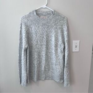 LOFT Gray Textured Mock Neck Sweater